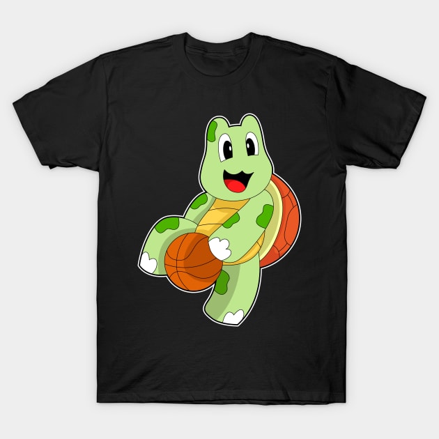 Turtle Basketball player Basketball T-Shirt by Markus Schnabel